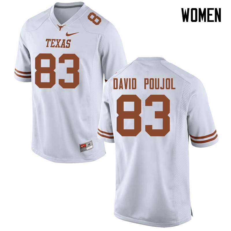 Women #83 Michael David Poujol Texas Longhorns College Football Jerseys Sale-White